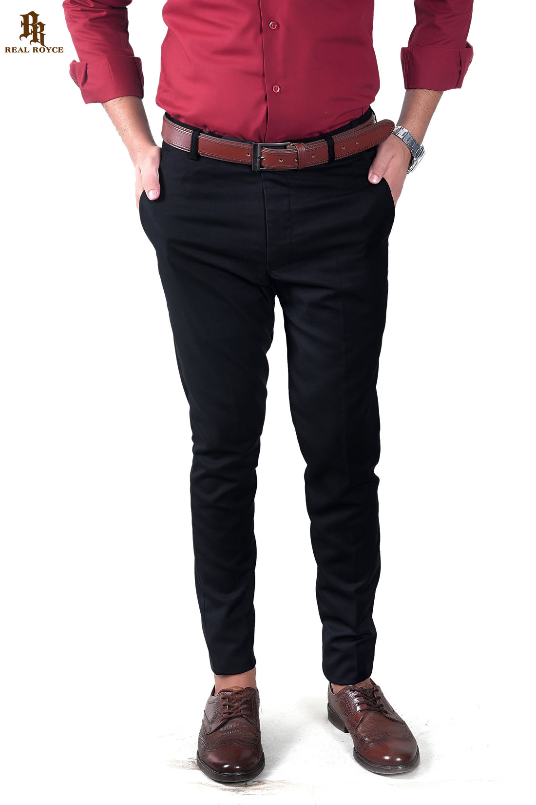 REAL ROYCE SLIM  BLACK PANTS