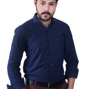 REAL ROYCE SUPER SLIM STRETCH CLASSIC Navy Blue SHIRT
